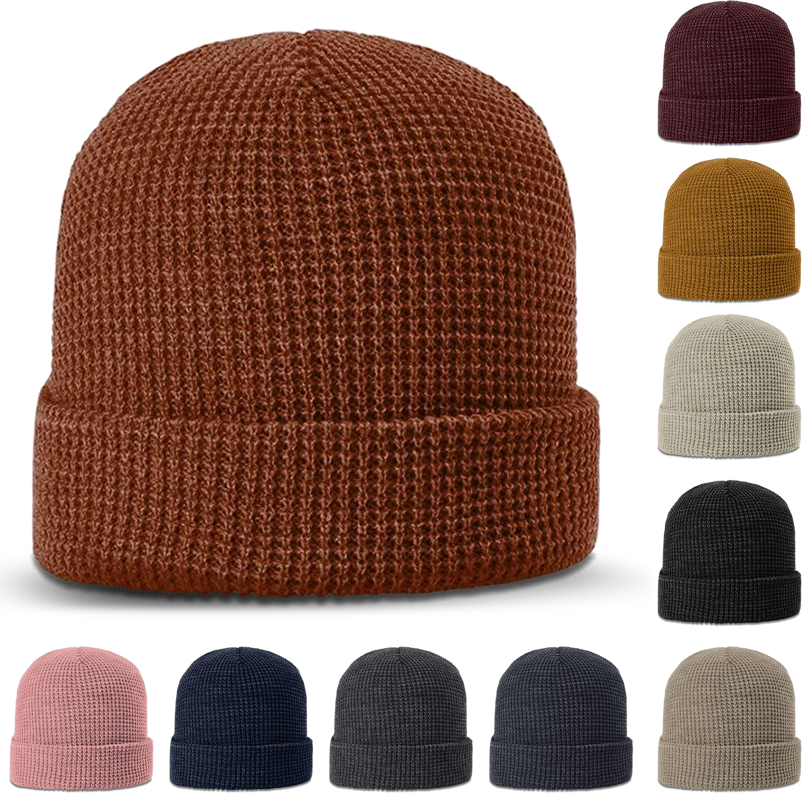 RICHARDSON 146 Beanie Waffle Stitch Knitted Winter Beanie Hat