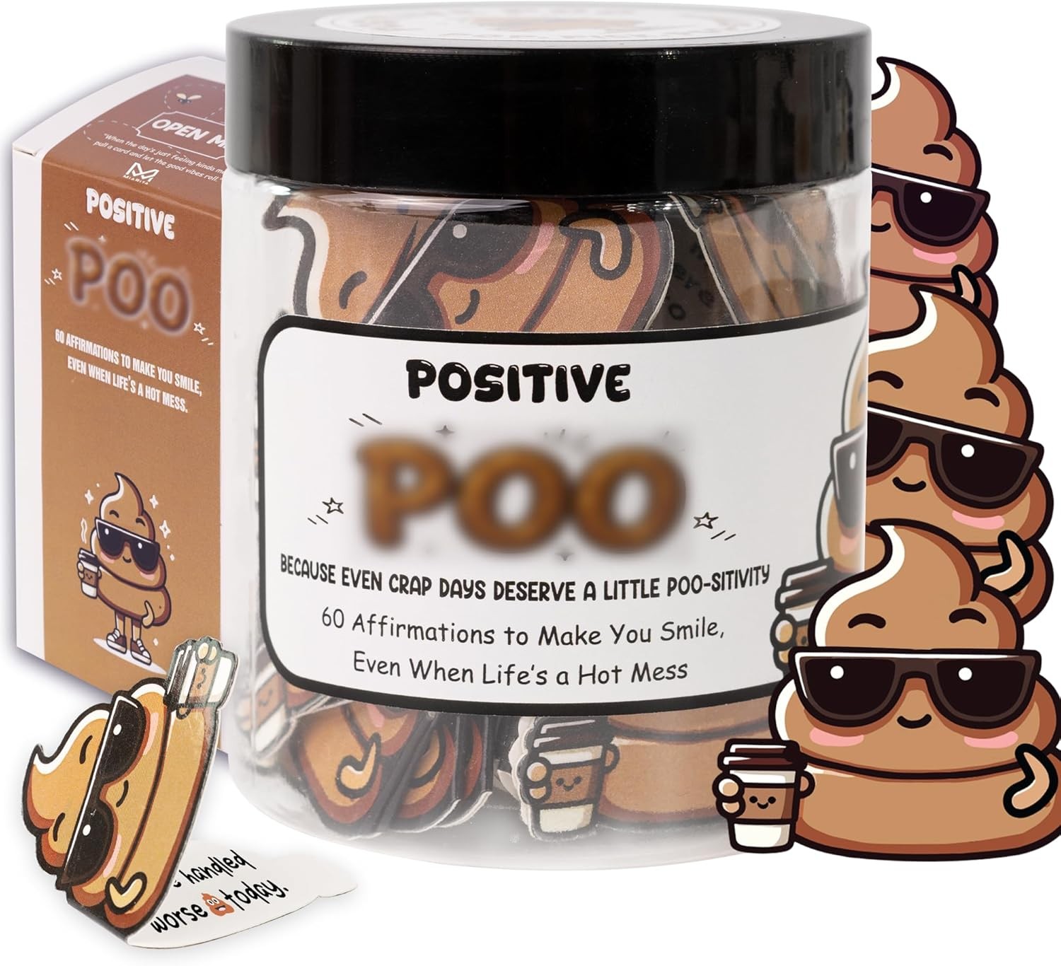 Positive Poo Jar – Funny Christmas Gag Gifts for Men, Teens, 60