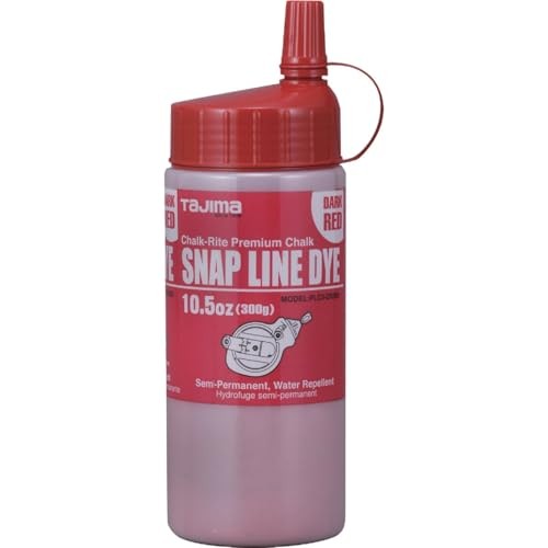 TAJIMA Marking Chalk - Dark Red 10.5 oz (300g) Semi Permanent Snap-Line Dye with