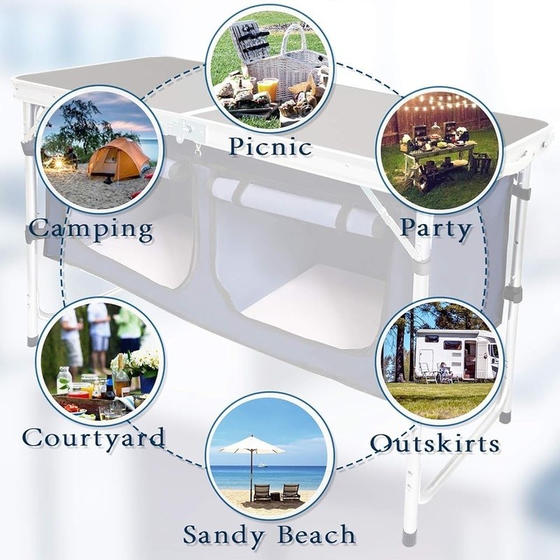 Portable Folding Camping Table Lightweight Collapsible Picnic BBQ Tailgating New