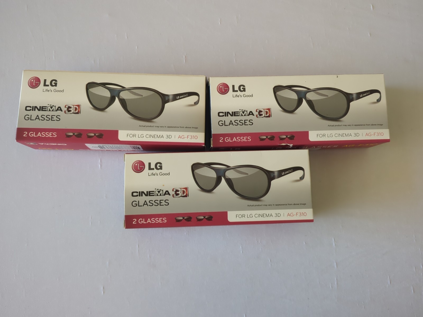 NEW LG Cinema 3D Glasses AG-F310 2 Pairs per Box. 3 Boxes