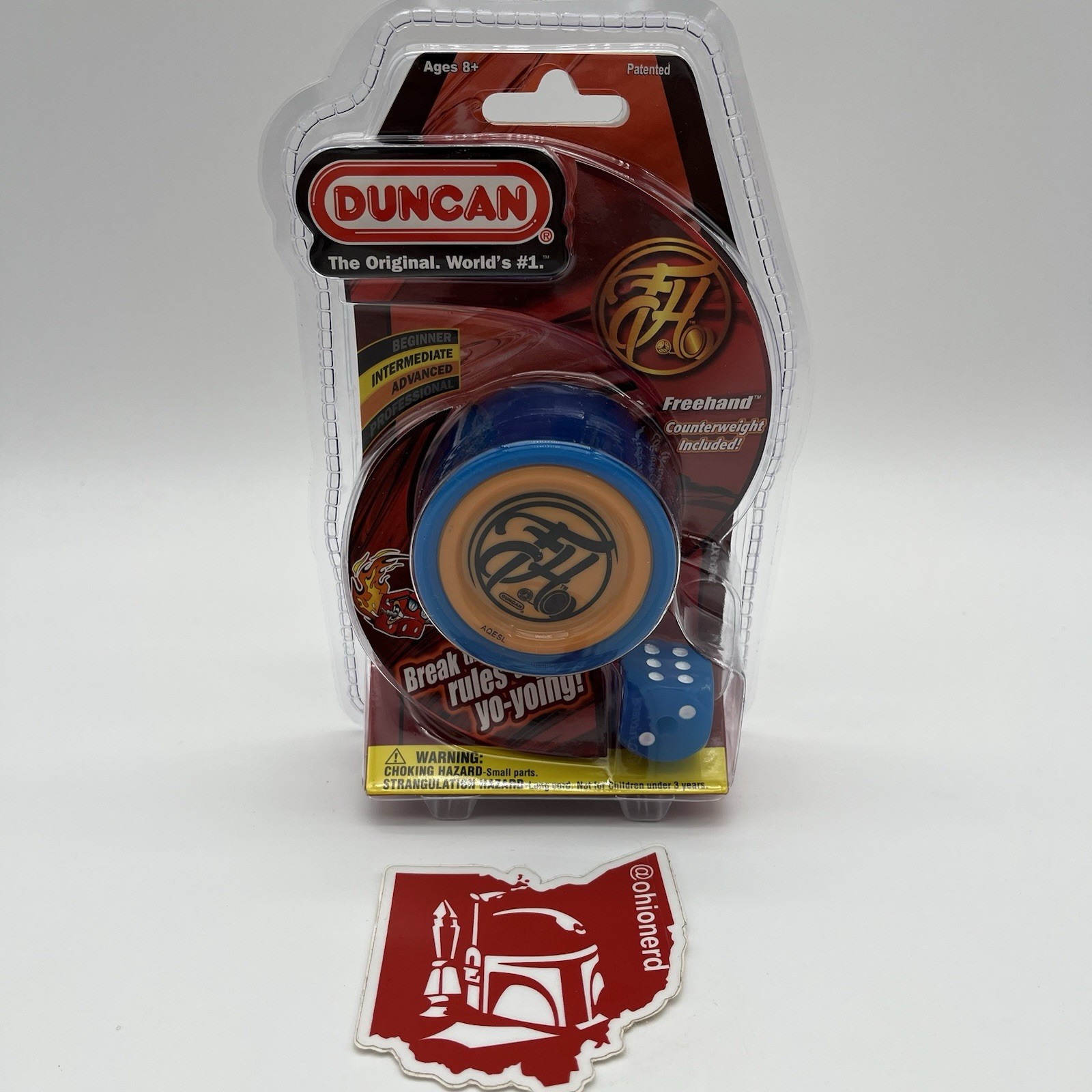 Duncan Freehand Zero Yo-Yo FHZ Blue Orange Dice Counterweight New Sealed Yoyo