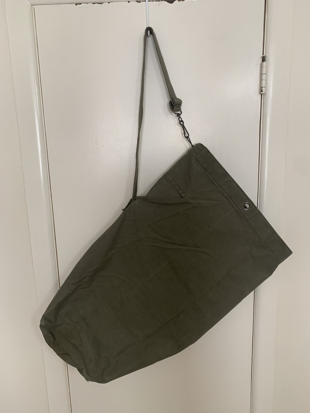 Vintage US Military Duffel Laundry Bag Outdoor Olive Drab Green 32” Top Load