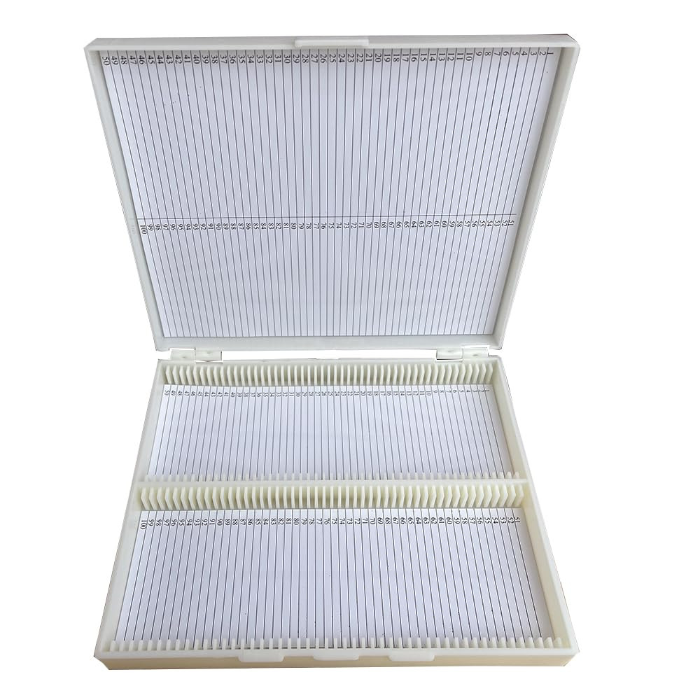 Microscope Slide Storage Box Plastic Case Holds 100 Standard 1x3 Inch Slides