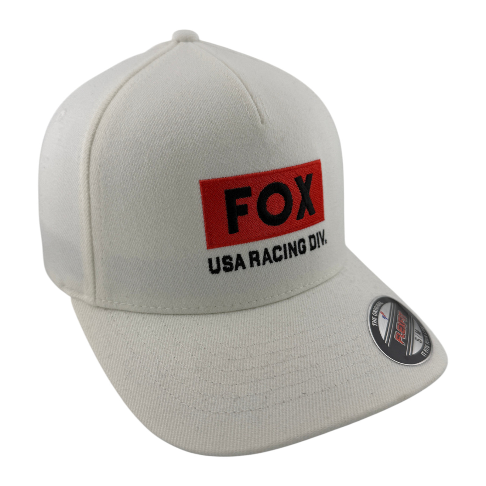 Fox Racing USA Div. 1974 Dial White A-Frame Stretch Flex Fit Adult Hat Cap