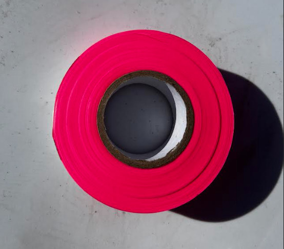 6 ROLLS OF SITE-PRO STRAIGHT-LINE PINK FLAGGING TAPE