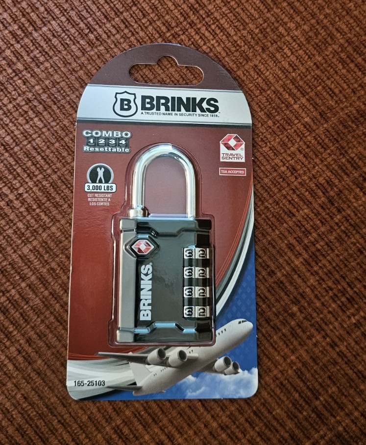 Brinks Travel Sentry Resettable TSA Combination Padlock Black/Silver