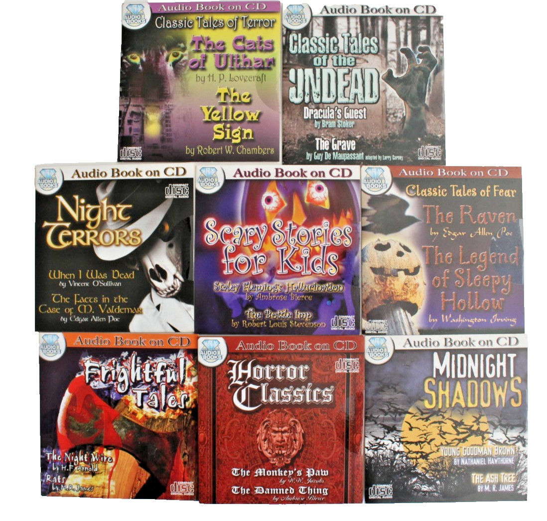16x Scary Horror Halloween Stories Audio Books on 8x CDs Pack Lot Bulk NEW