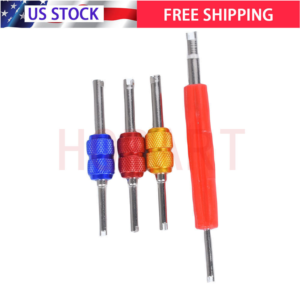 4PCS Dual Schrader Valve Core Remover Tool A/C HVAC Air Conditioning Tire Repair