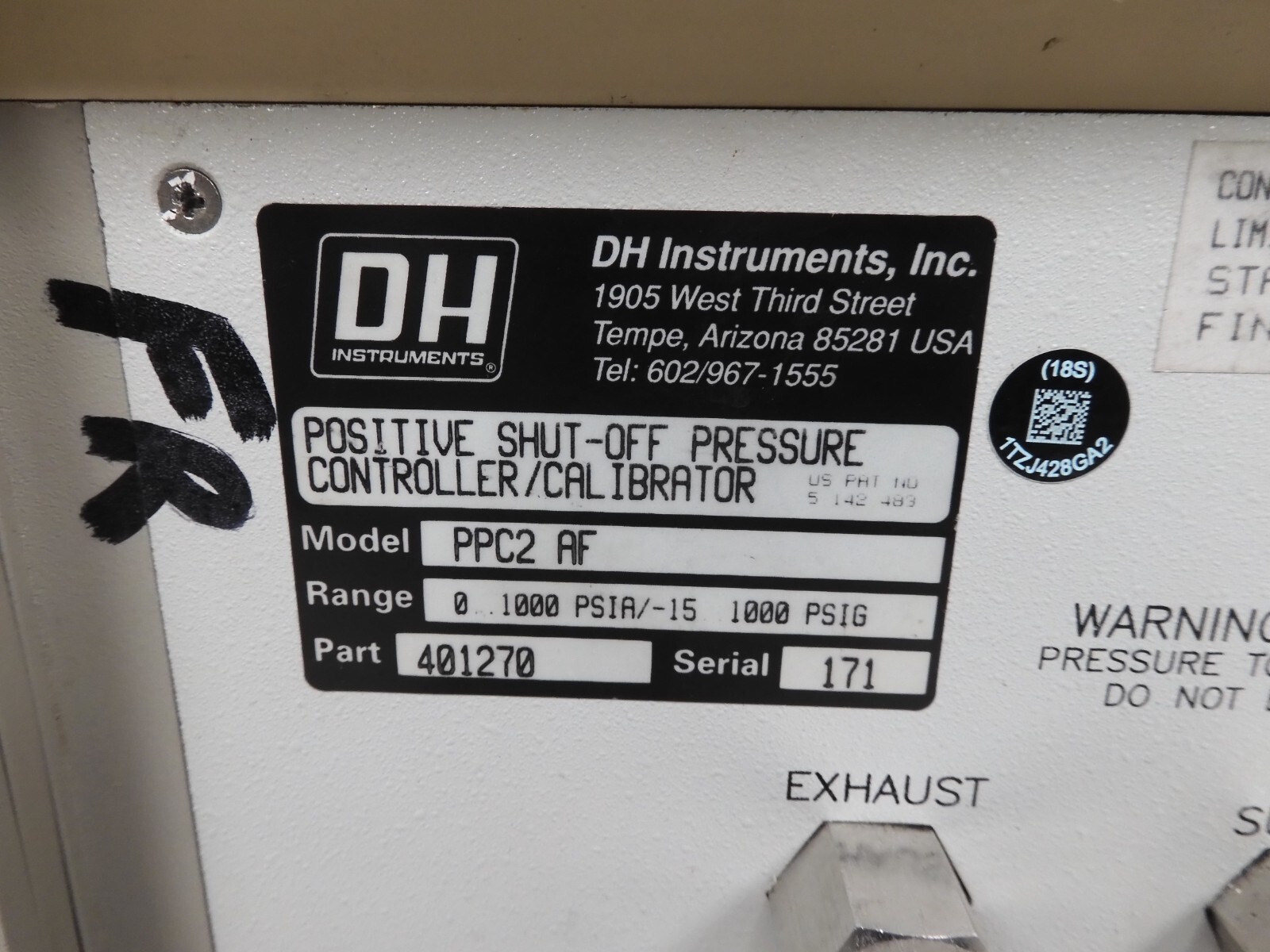 DHI/Dh Instruments PPC2 AF Positive Shutoff Pressure Controller/Calibrator PH38