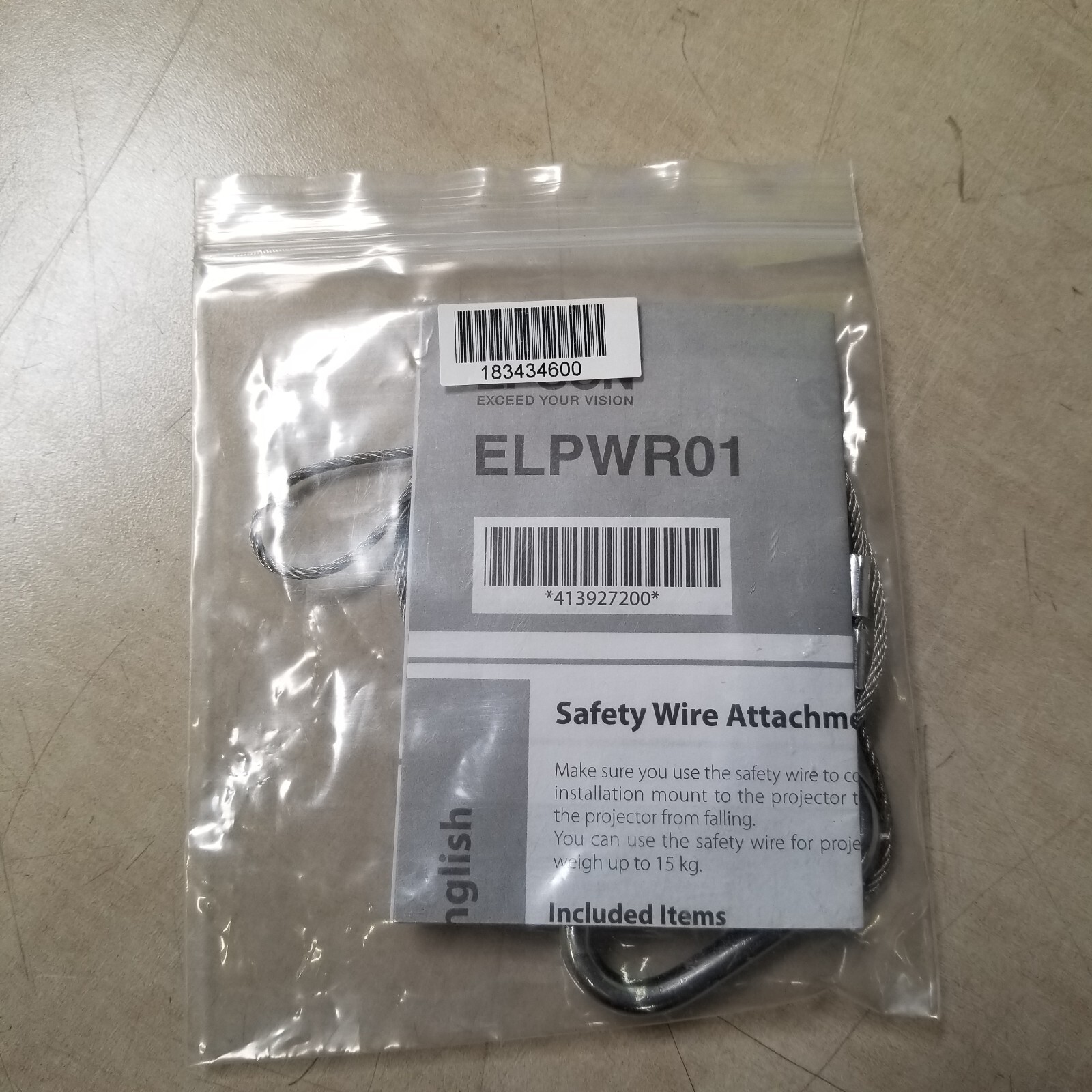 EPSON ELPWR01 Safety Wire Safety Rope Fishing Rope Steel
