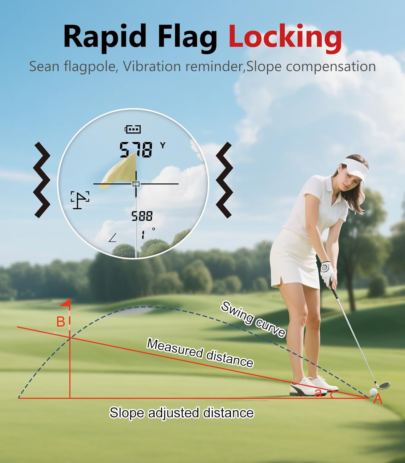 Range Finder Golf Rangefinder with Slope, 1200 Yards Golf Range Finder