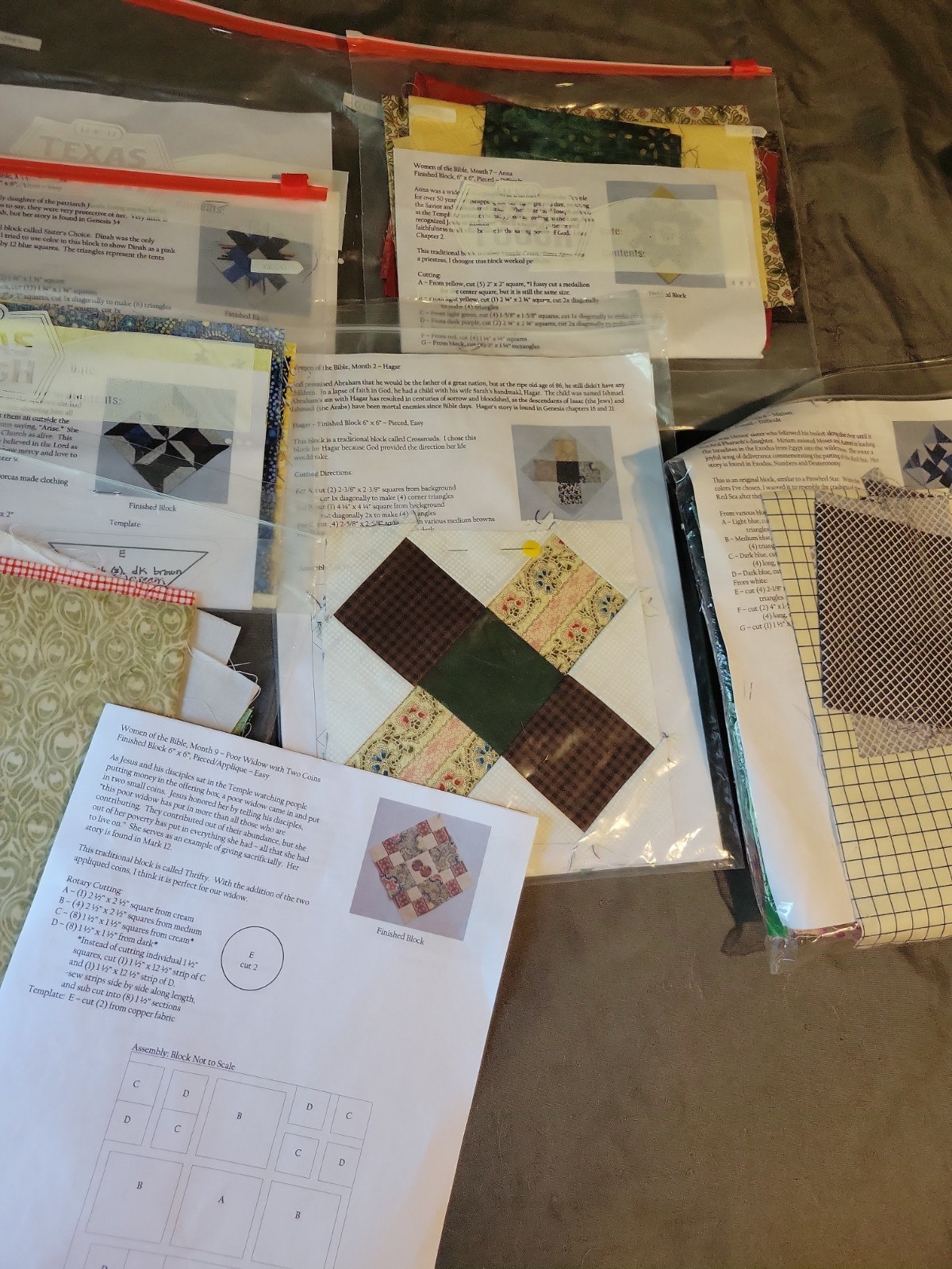Incomplete Heartsong Women Of The Bible Quilt Patterns And Fabric. Please Read.