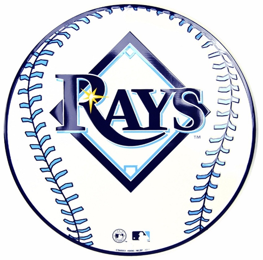 Tampa Bay Rays MLB Embossed Metal Novelty Round Sign