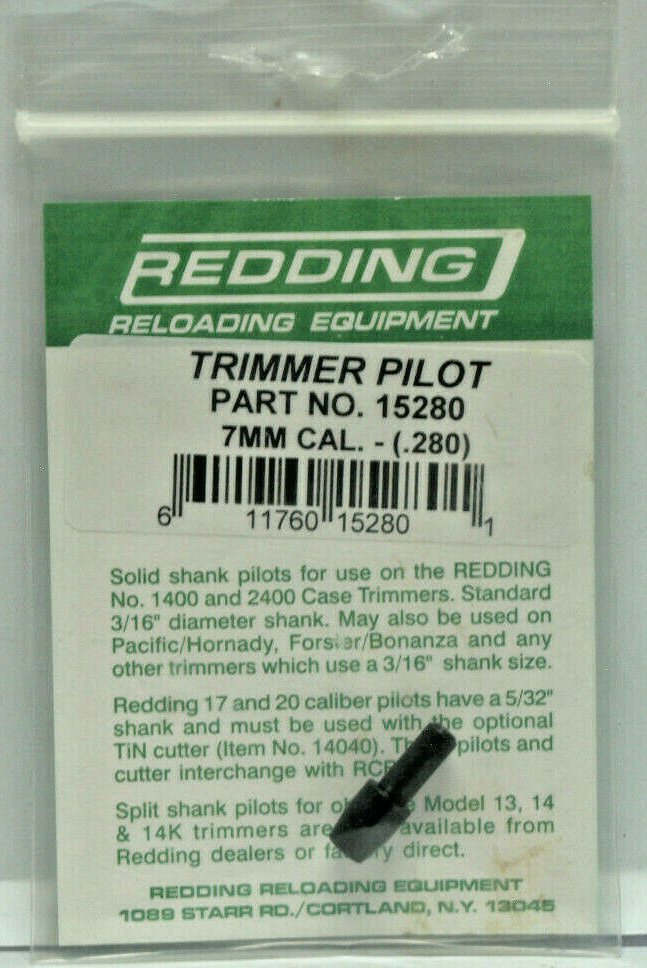 Redding Trimmer Pilot 7mm Caliber .280 Diameter pn: 15280 New