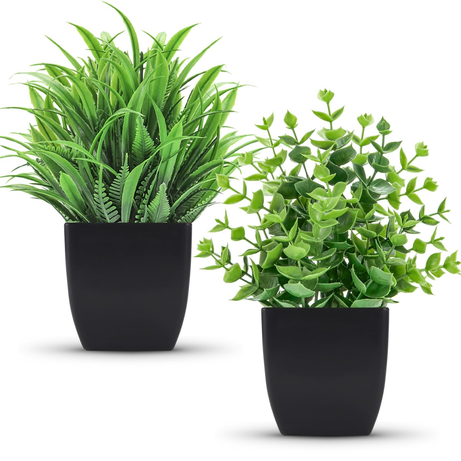 Der Rose 2 Pack Fake Plants Small Artificial Potted Plants Faux Plants Black Bat