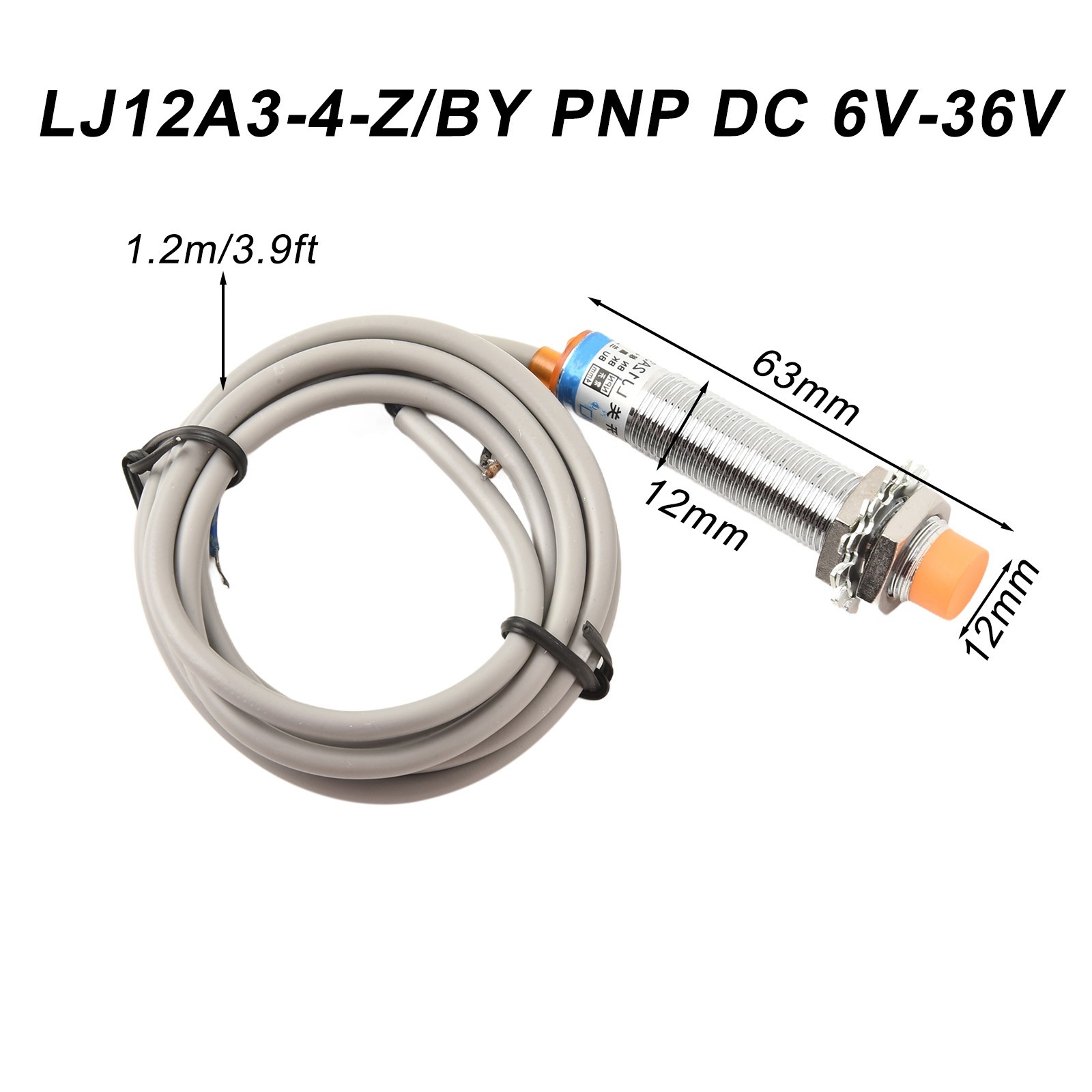 LJ12A34ZBX Inductive Proximity Sensor Switch NPN 6V36V with Black Probe