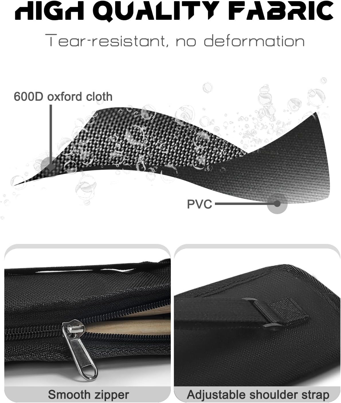 Drumstick Bag, Small Drumstick Storage Case, Hanging Drumstick Rack Bag (Black)