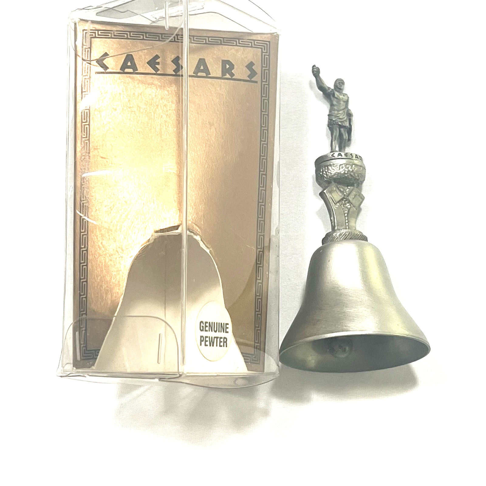 Vintage 1960's Casers Palace Las Vegas Miniature Pewter Souvenir Bell ~ NIB