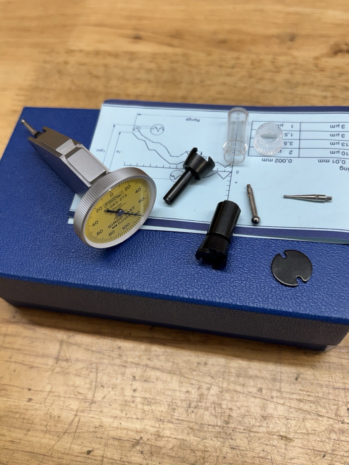 Fowler vertical 0.002 mm Girod-Tast 6Rubis Dial Test Indicator 2𝜇𝑚 Swiss made