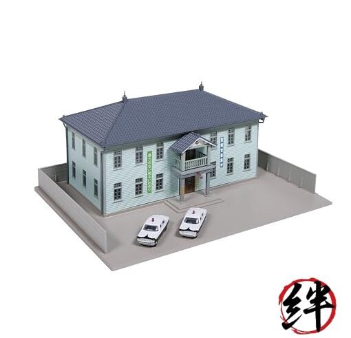 KATO Local Police Station Light Green with Two Patrol Cars Diorama 23-460B