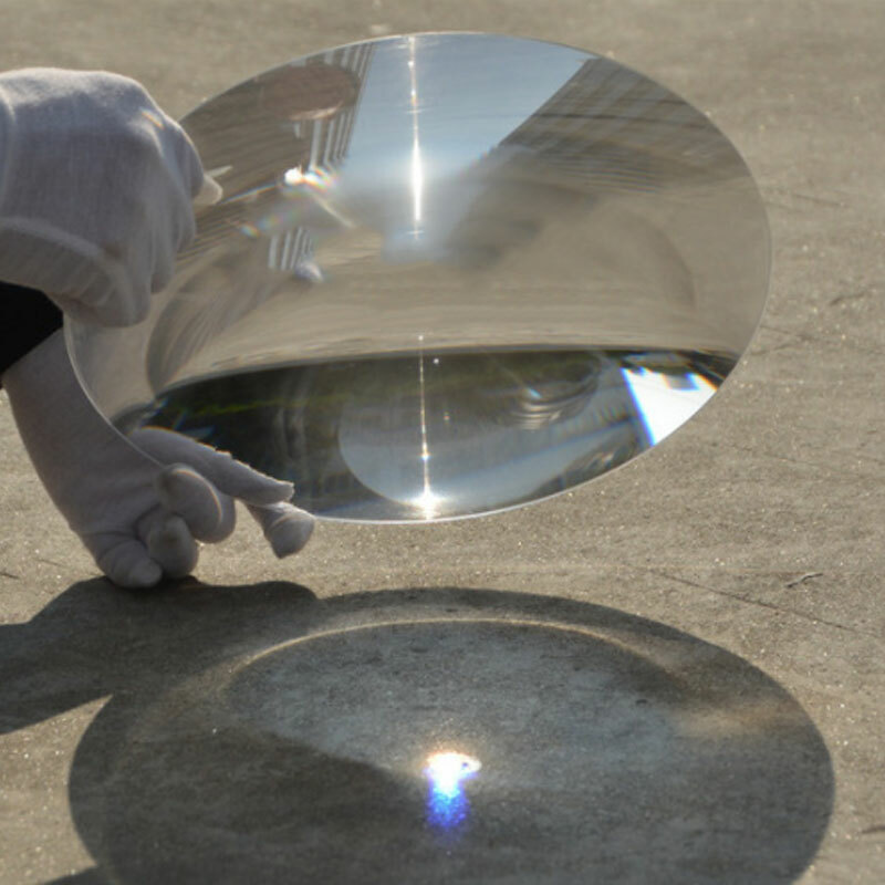 9" Optical PMMA Solar Focus Fresnel Lens Spotting Lens Flat Magnifier Glass