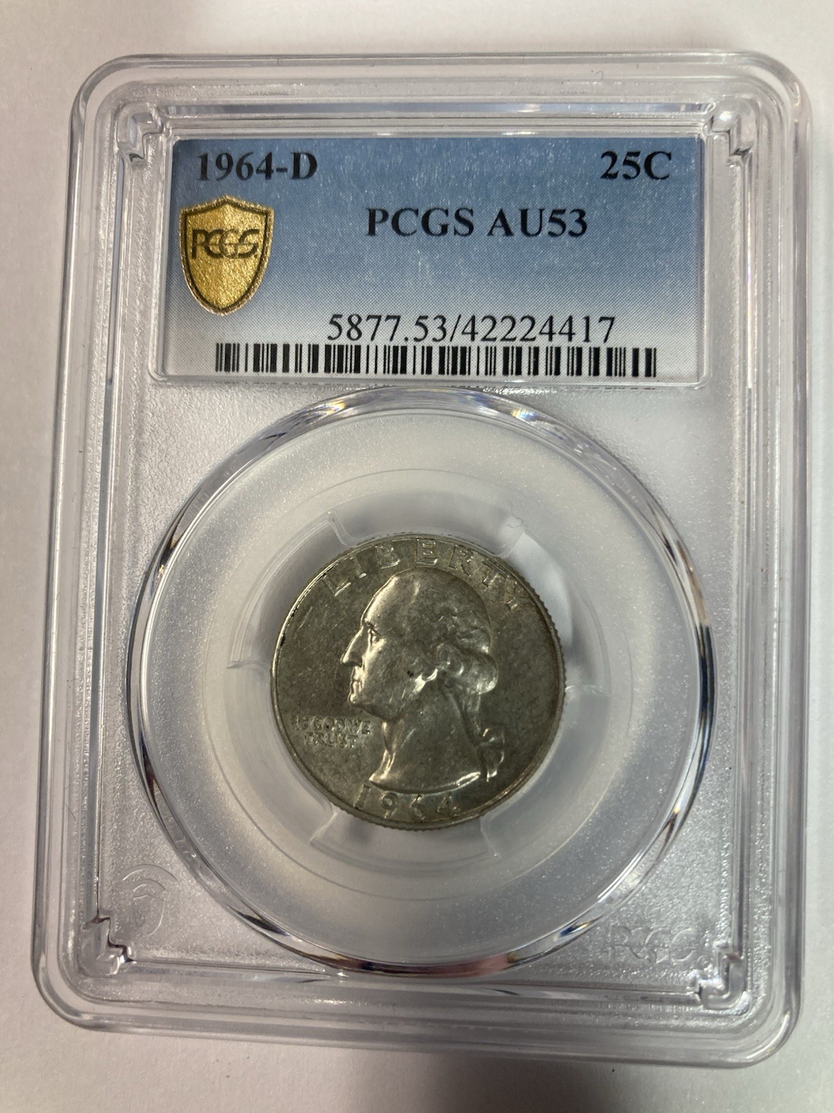 Very Nice 1964-D Washington Quarter-PCGS AU53