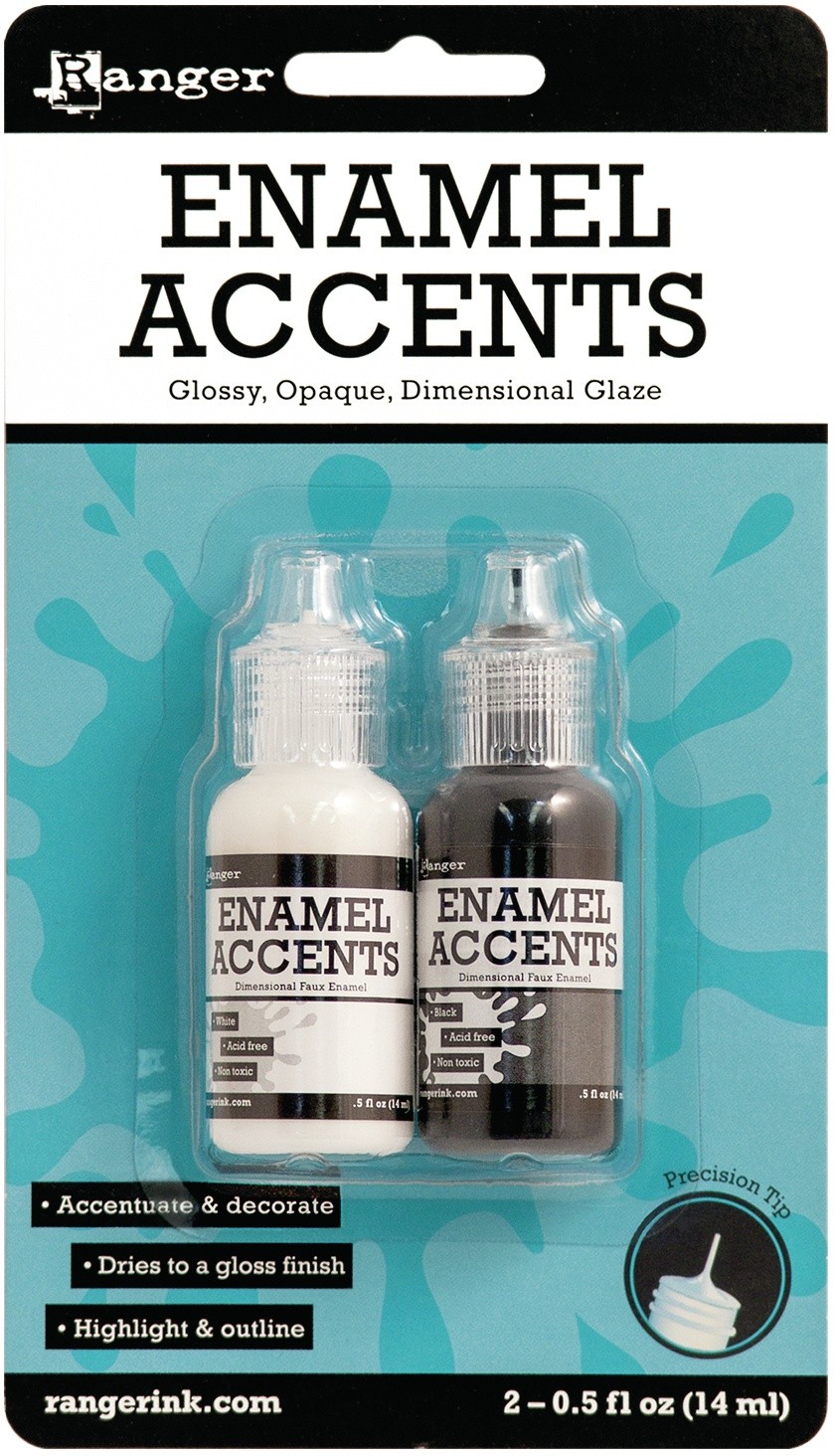 Inkssentials Enamel Accents .5oz 2/Pkg Black & White