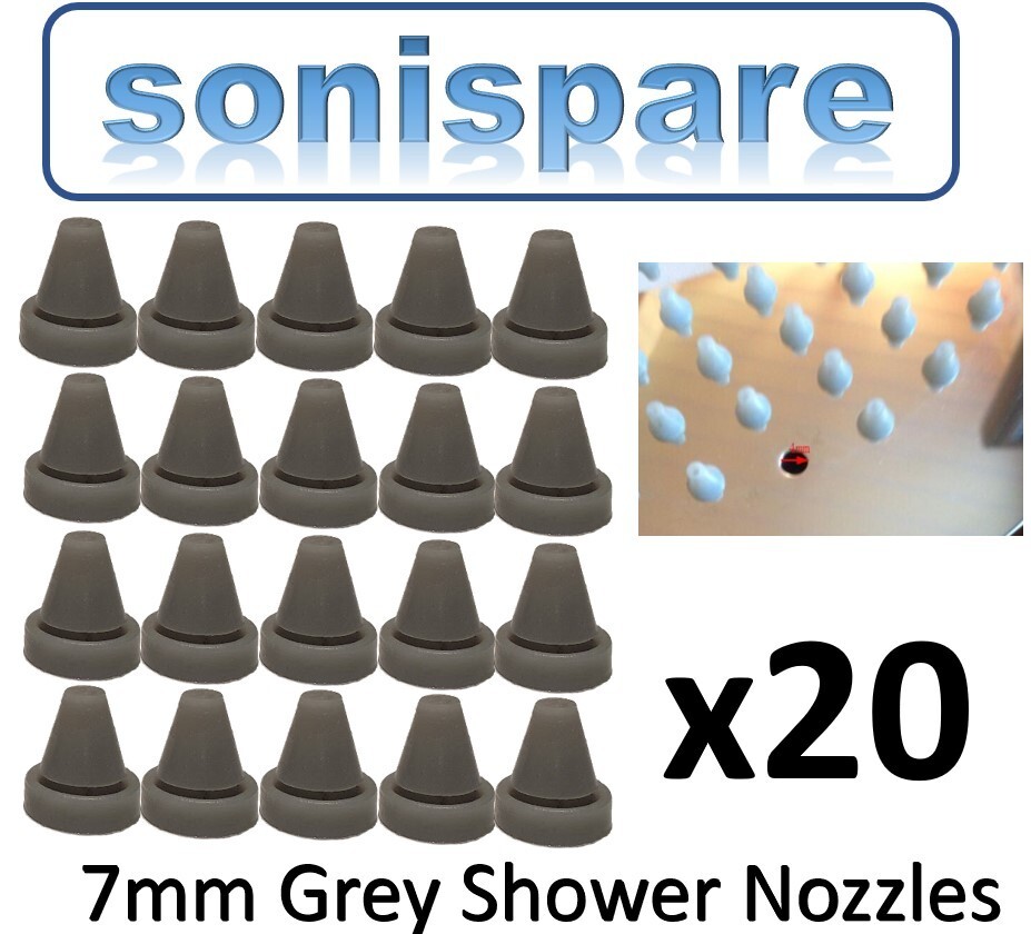 20 x EXTRA LARGE DARK GREY shower Head Rubber silicon nozzle nipple 7mm hole