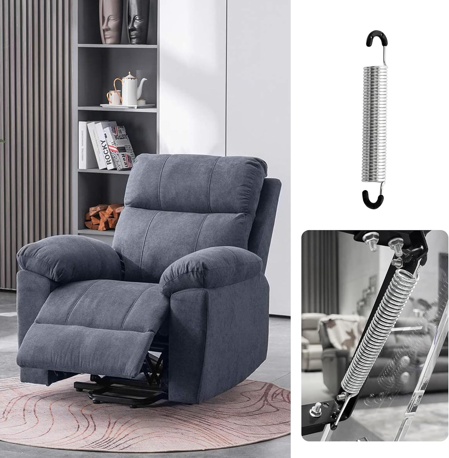 Yaaqoo 5-1/2 Inch Overall Length Recliner Sofa Chair Mechanism Tension Springs R