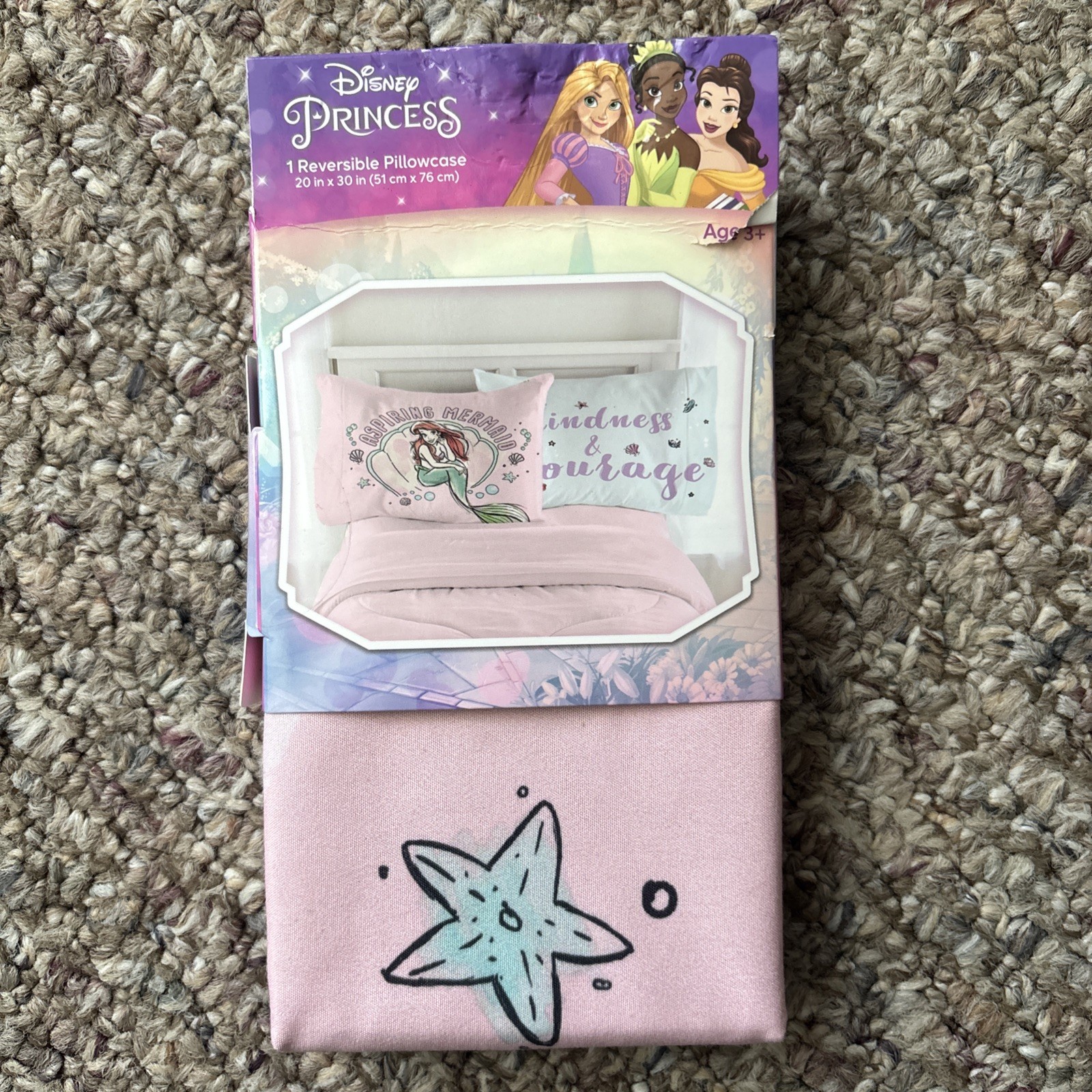 Reversible Disney Princess Pillow Case.