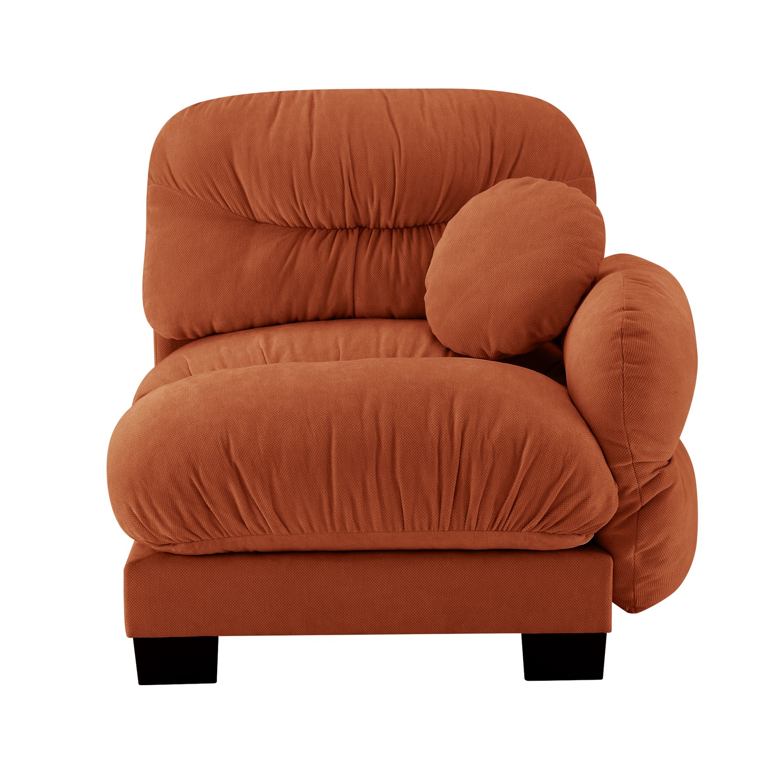 Flora Sofa RSF Chenille 1-Seat Sofa in Orange
