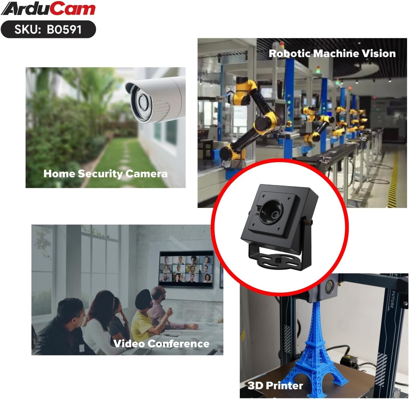 1080P HDR USB Camera Module 30fps 78D Autofocus UVC Mini Webcam Windows
