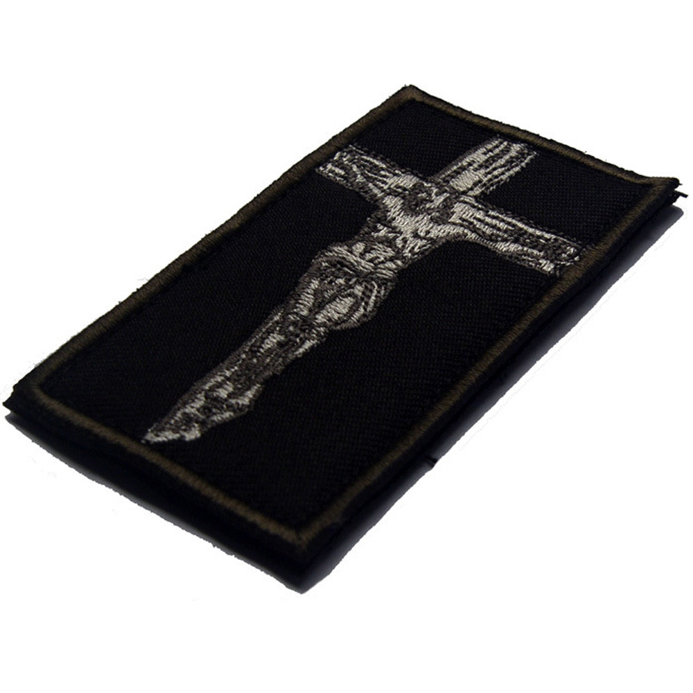 JESUS CROSS ARMY TACTICAL BADGE EMBROIDERED PATCHES HOOK & LOOP PATCH *01