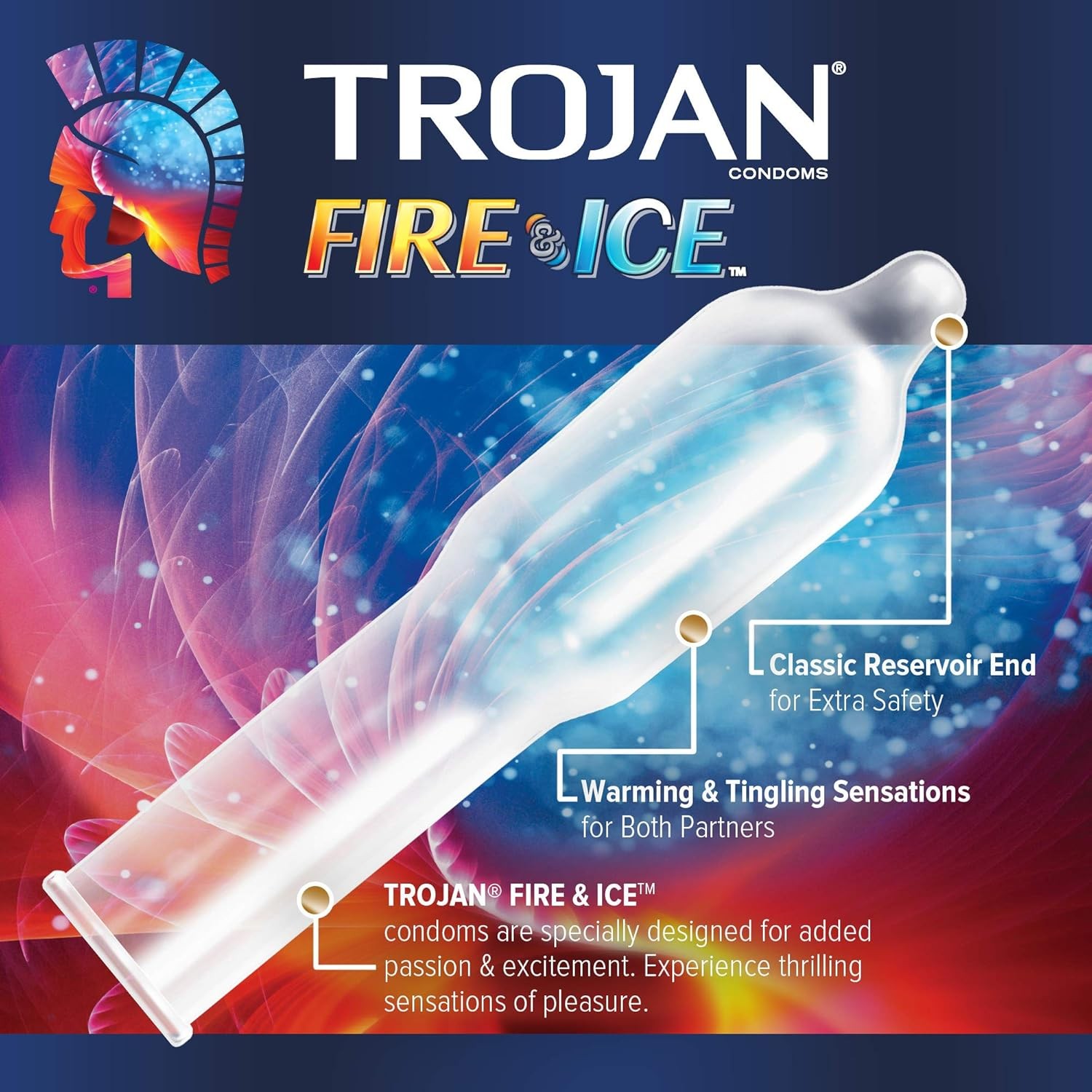 Trojan Fire & Ice Condoms 3 Pack 3 Count (Pack of 1)