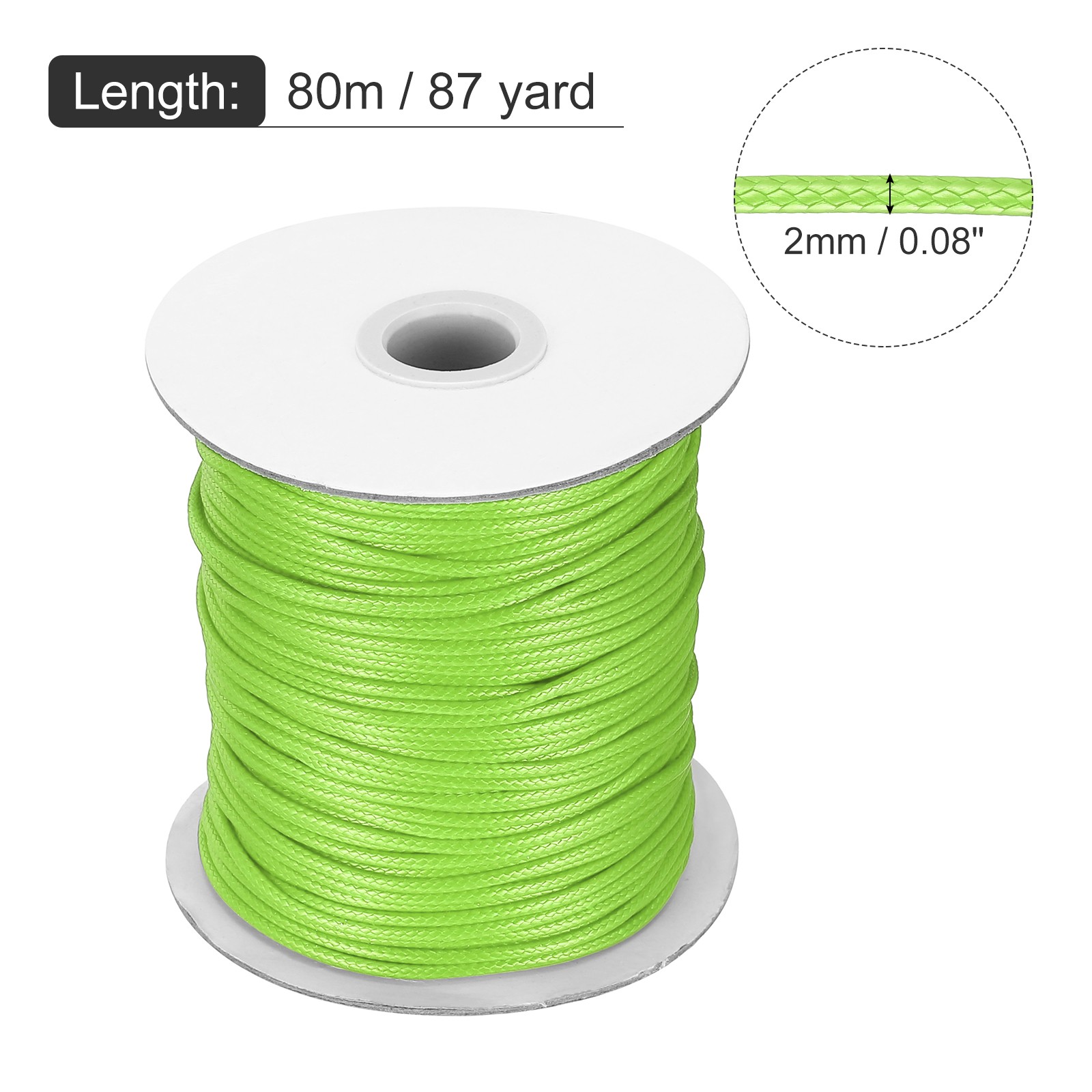 Waxed Cord 2mm Waxed Thread 87 Yard Wax String Leather Cord (Emerald Green)