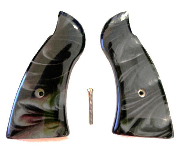 Grips fits Smith Wesson K Frame S&W faux Classic BLACK Mother of Pearl