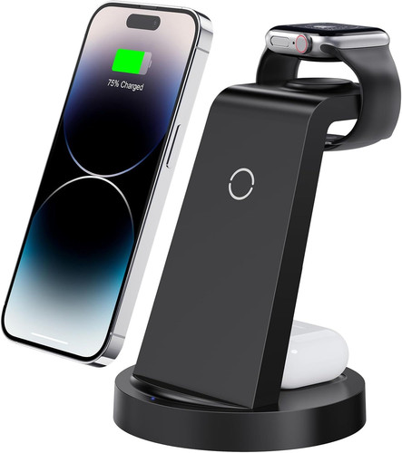 3 in 1 Charging Station for iPhone, Wireless Charger iPhone 17 16e Black