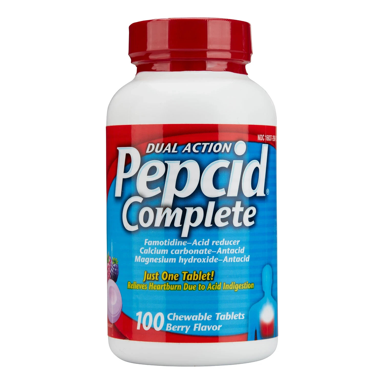 Pepcid Complete Famotidine Acid Reducer 100ct Berry Chewable Tablets Exp 04/28