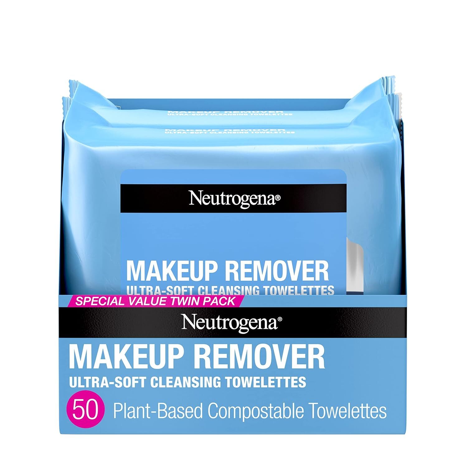 Neutrogena Makeup Remover Wipes, Ultra-Soft Cleansing , 50 Count (2 Packs of 25)