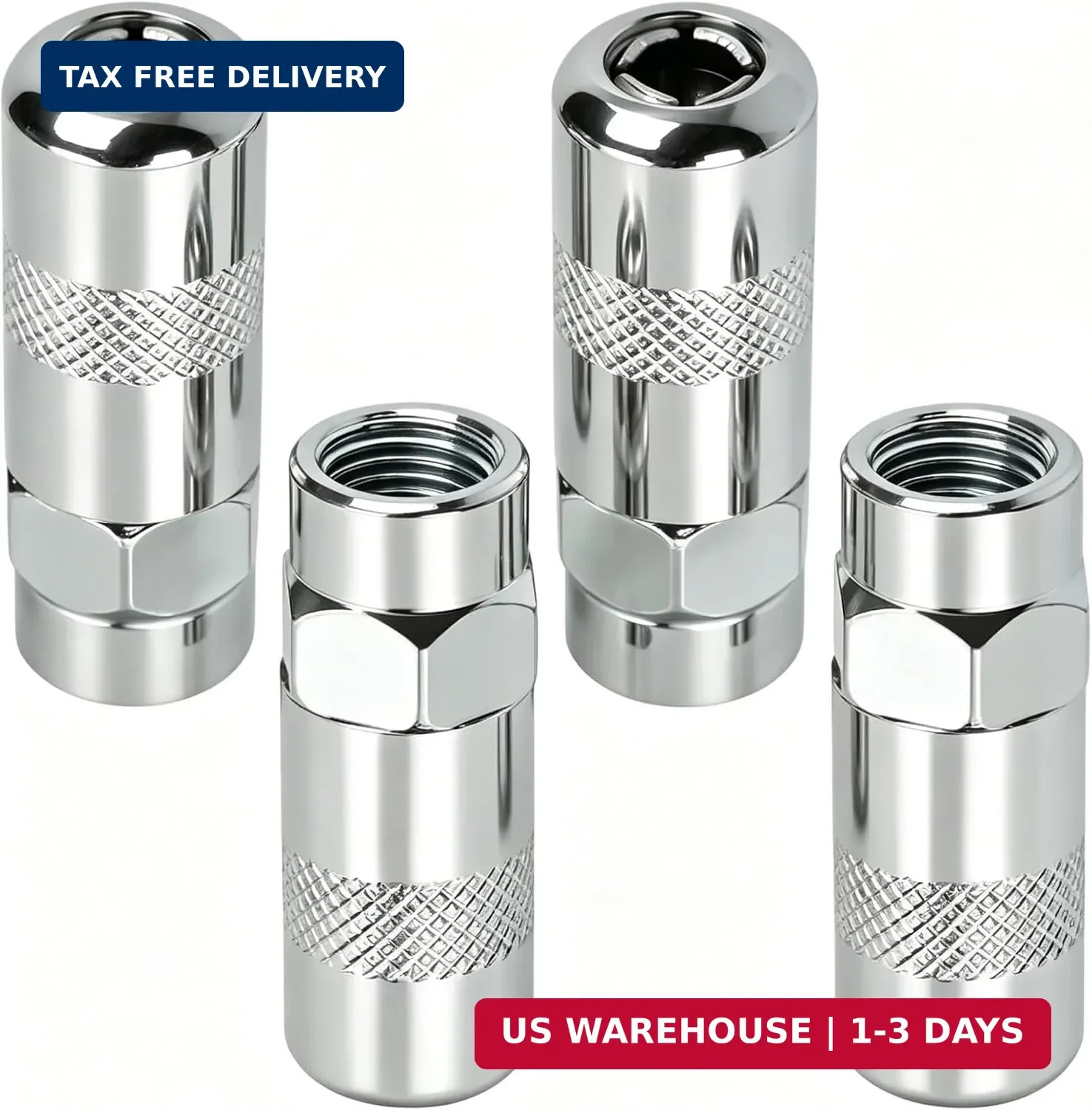 Heavy Duty Grease Gun Coupler Set 4Pcs 1/8NPT 12000PSI