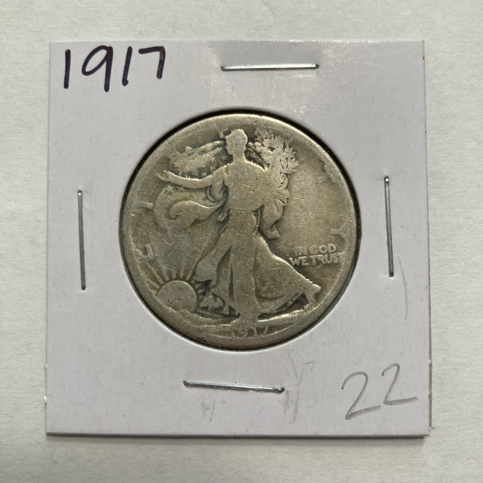 1917 Walking Liberty 90% Silver Half Dollar 50c US Coin