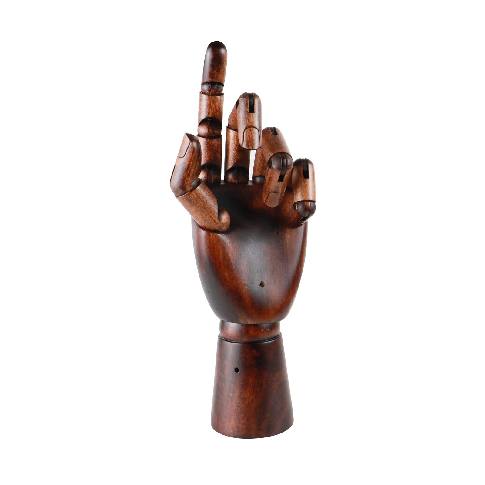 KUROFLY Wooden Hand Model for Artists, 10.2-inch, Left 26cm, dark red (left)
