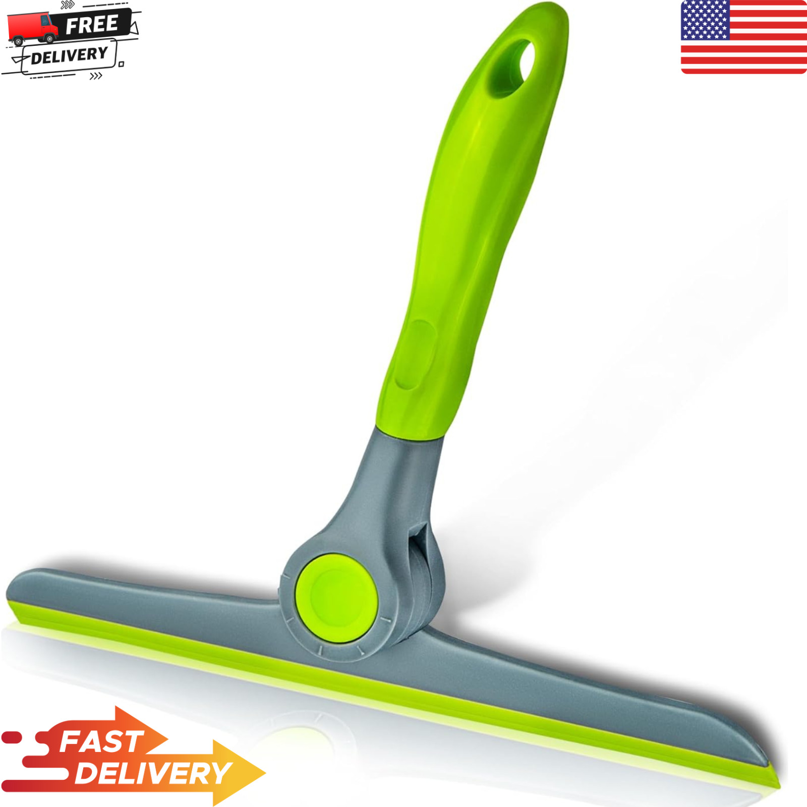 10" Heavy Duty Green and Grey Window Cleaning Squeegee, Handheld