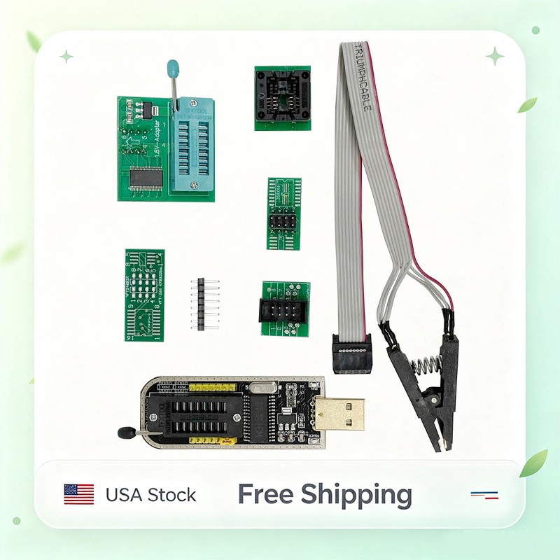 CH341A SOIC Clip Socket 1.8V 3.3V USB EEPROM Flash BIOS Repair Programmer