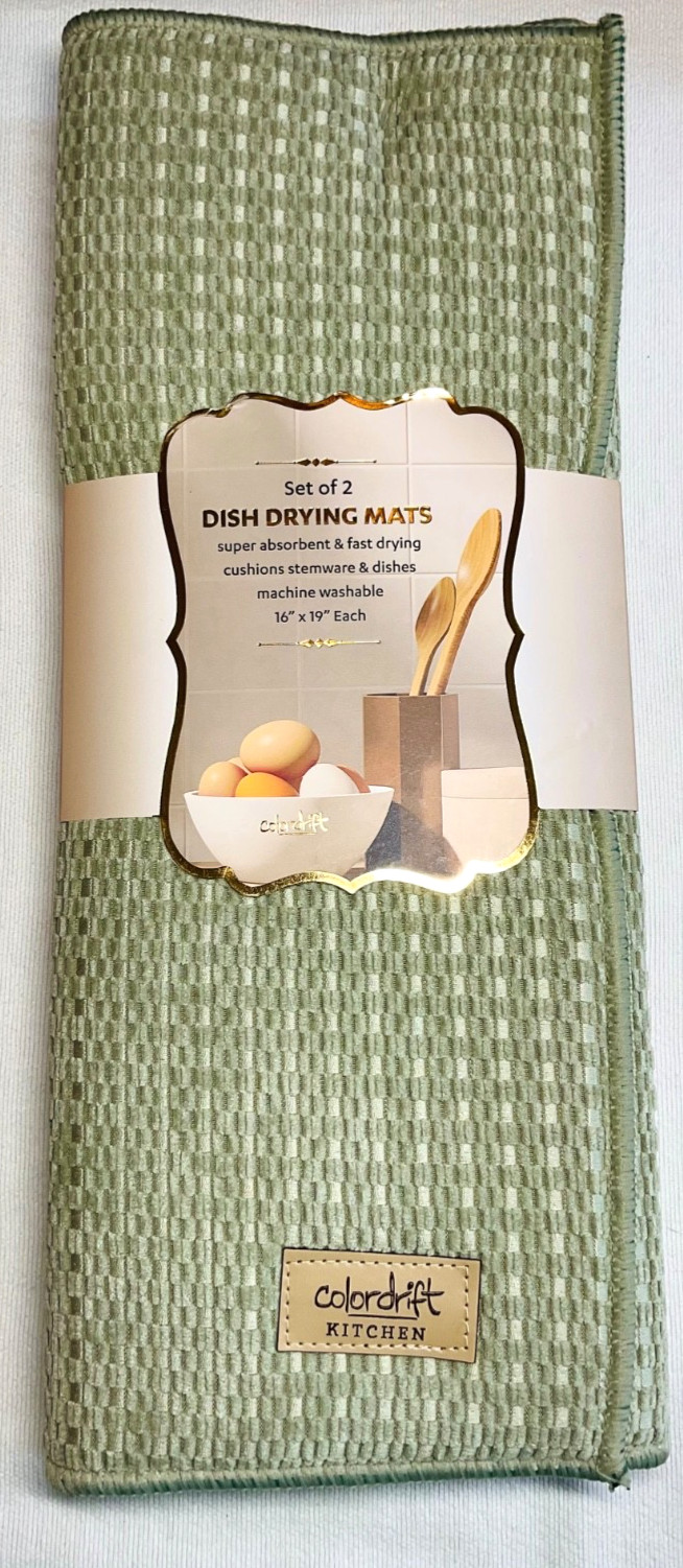 COLORDRIFT DRYING MATS (2) GREEN 16 X 19 100% POLYESTER NIP