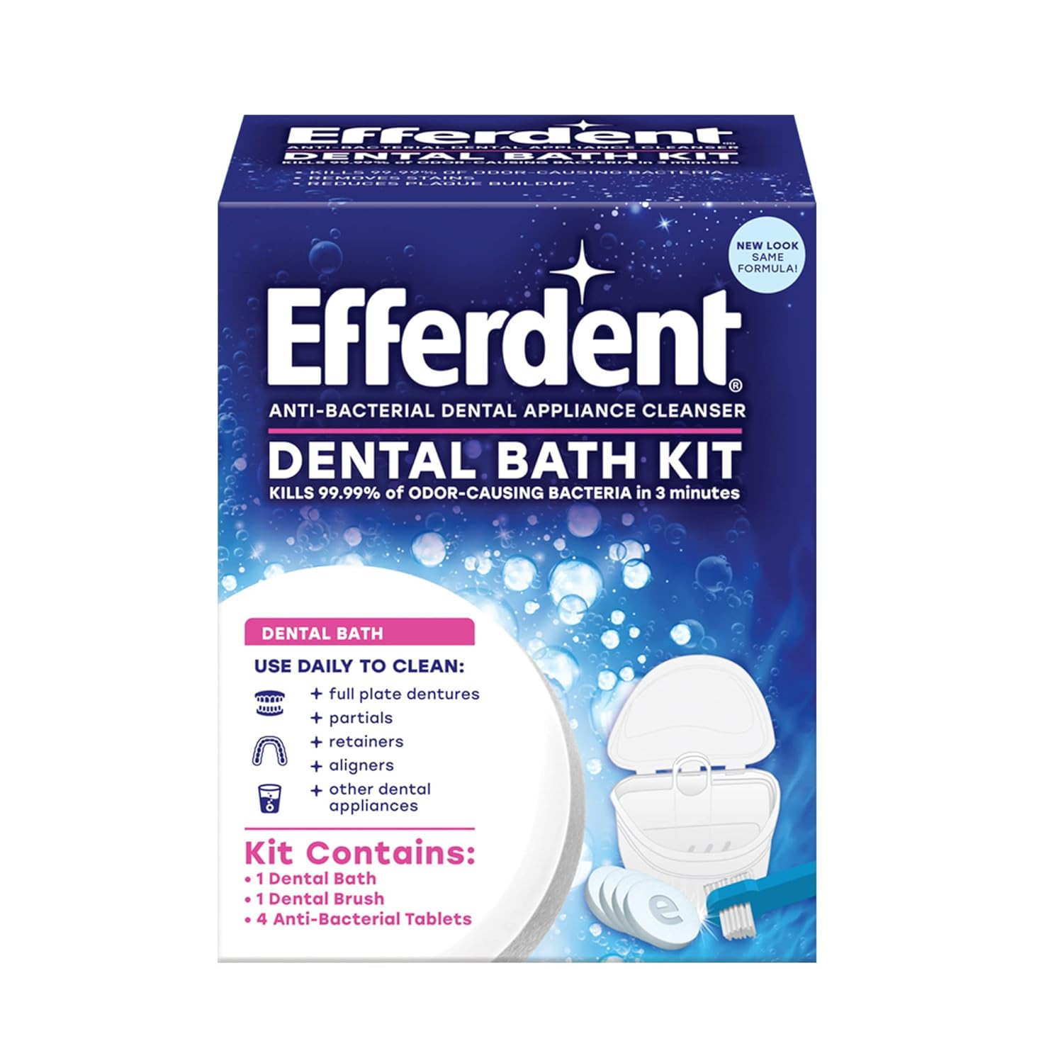 Retainer & Denture Cleaner Tablets and Dental Bath, 4 Tablets
