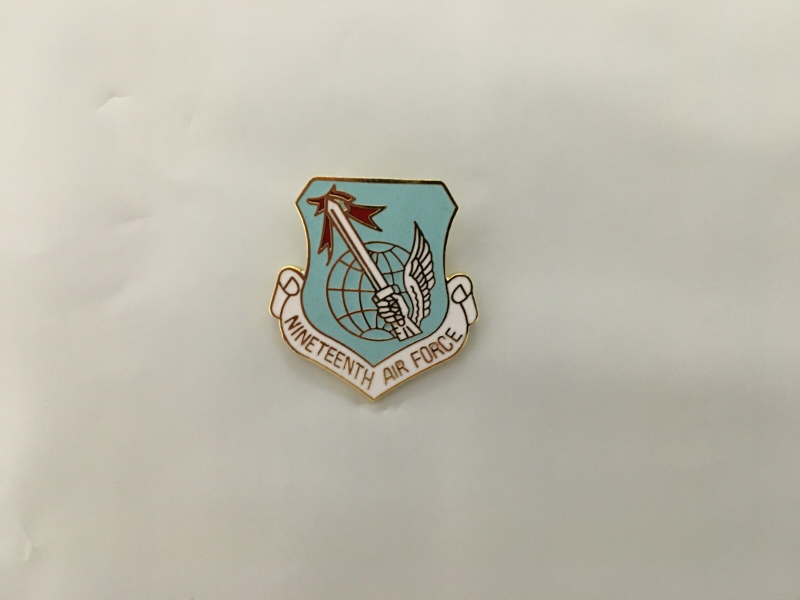 USAF 19TH AIR FORCE HAT PIN MEASURES ONE INCH