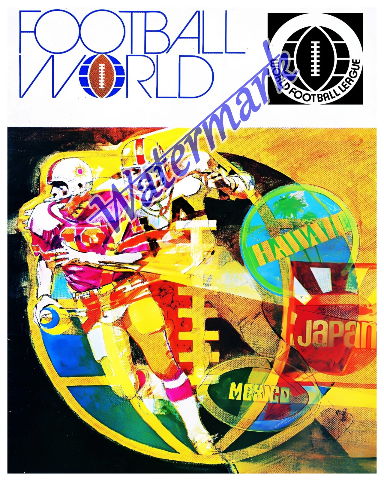 WFL World Football League ART Poster  Print Color 8 X 10 Photo Pic