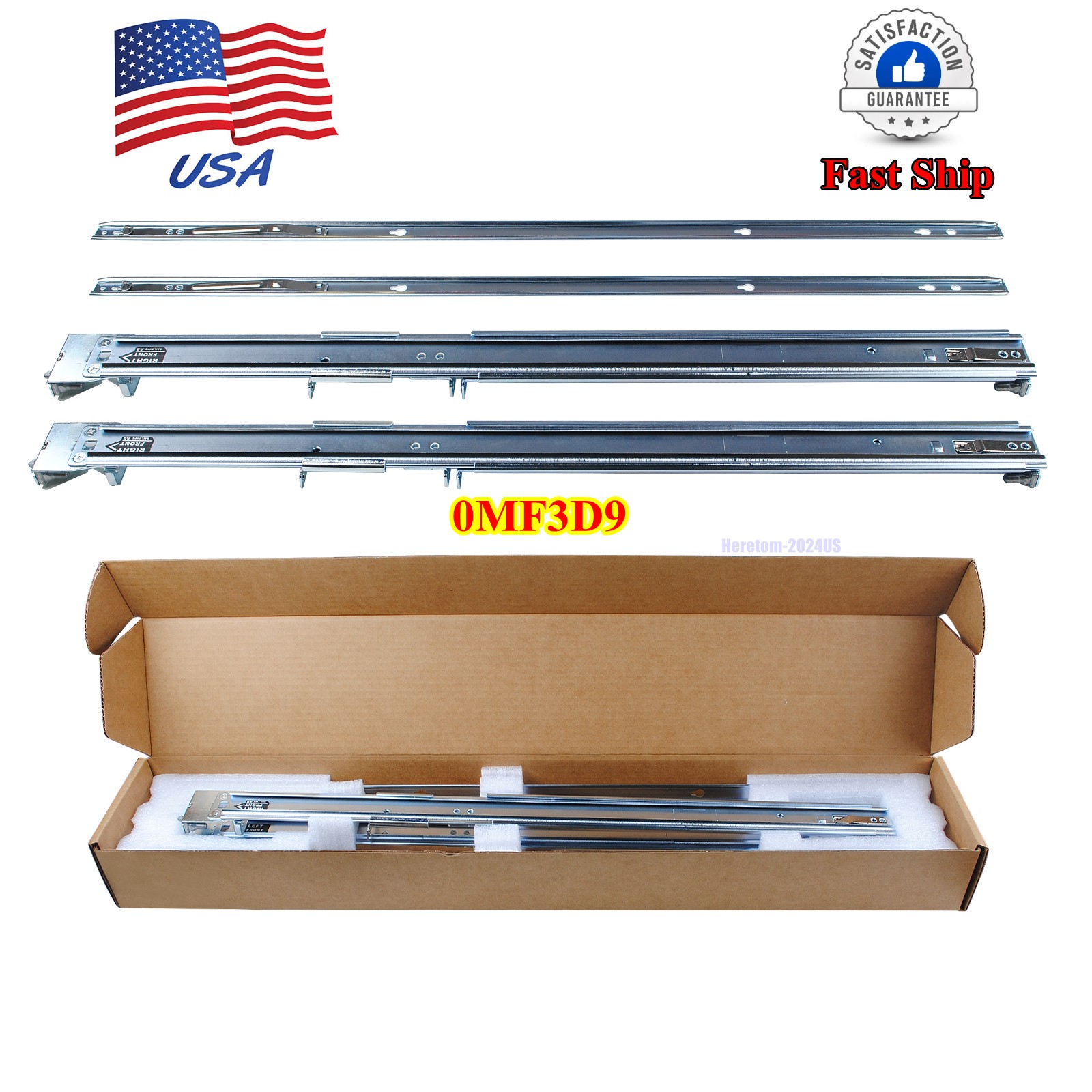 1U Static Server Rails kit MF3D9 0MF3D9 For DELL R650 R660 6625 R6515 R670 R470